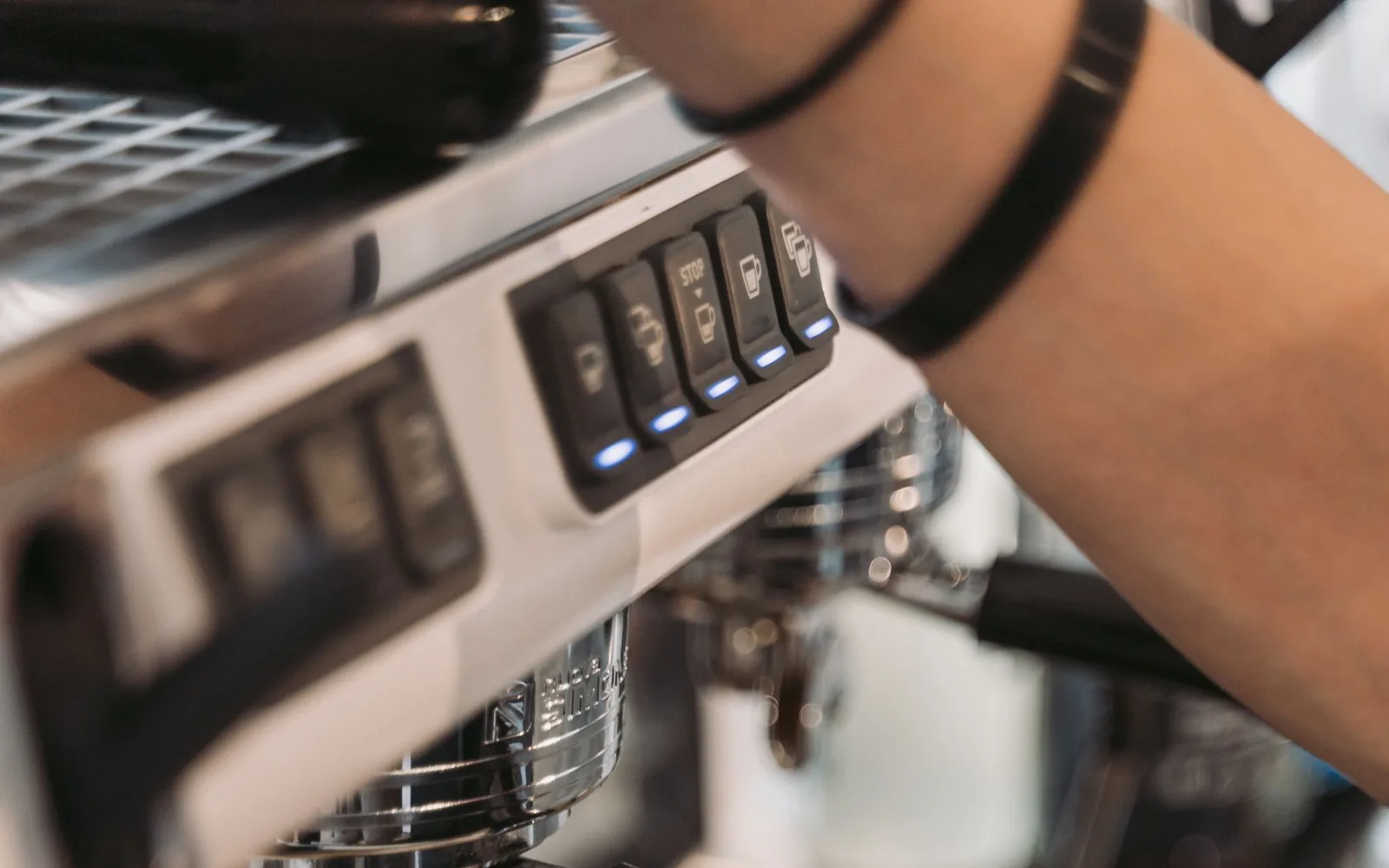 Cup of coffee on an espresso machine